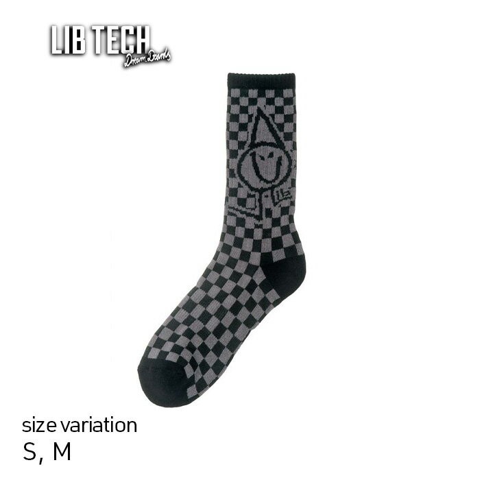 【店内全品11％OFF★9月5日はCRASSクーポンの日♪】LIB TECH LOGO CREW SOCK BLACK リブテック ソックス スノーボード スノボー スキー スケートボード スケボー 靴下 メンズ