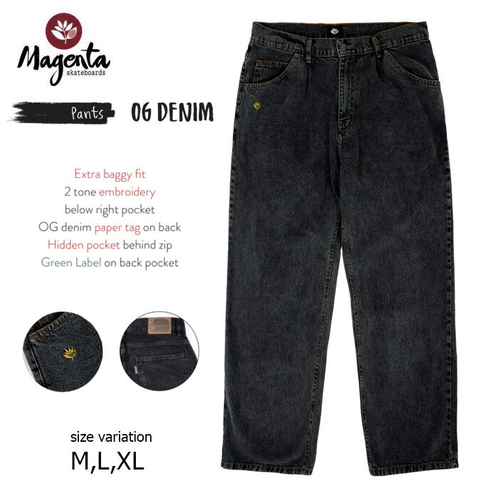 【20日は0の付く日★10％クーポン配布中♪】MAGENTA WIN22 OG DENIM DISTRESSED BLK マゼンタ デニム パンツ ボトム ストリート スケートボード スケボー