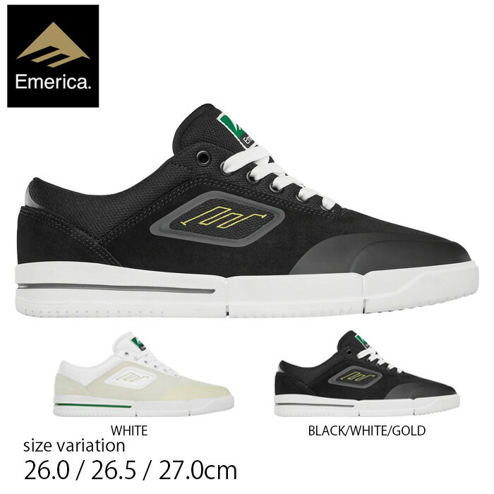 【期間限定!店内全商品ポイント10倍!※要エントリー】emerica スニーカー エメリカ スケボー 靴 PHOCUS G6 BK/WT/GLD WHITE ス...