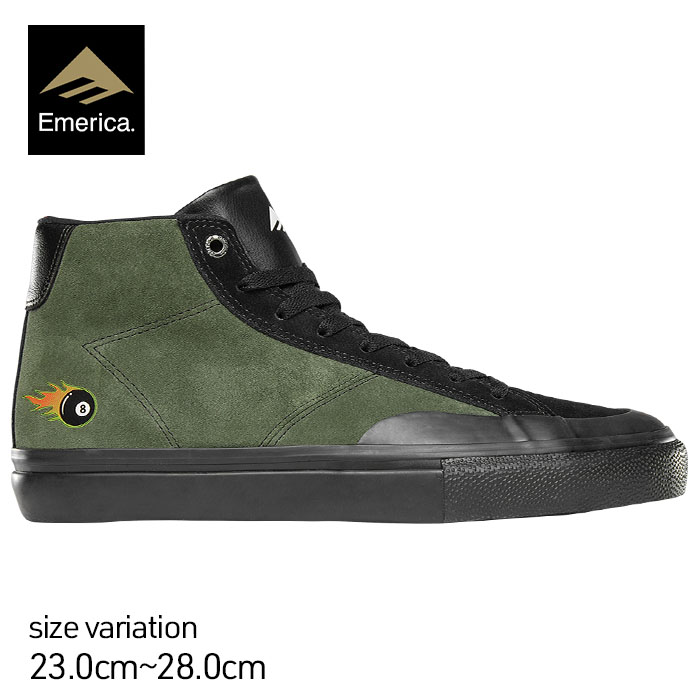 Emerica OMEN HI BLACK/OLIVE エメリカ オーメン スニーカー スケートボード スケボー 靴 メンズ レディース