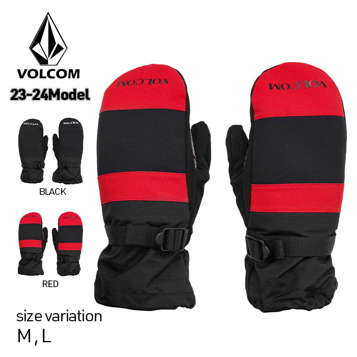 23-24 VOLCOM MILLICENT MITT ヴォルコム ボルコム BLACK RED グローブ ミトン スノボー スノーボード スキー 防寒 手袋 メンズ