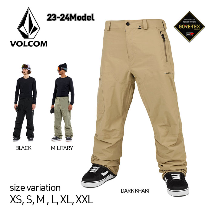 【5/9 20:00から4時間限定★15%OFFクーポン配布中♪】23-24 VOLCOM L GORE-TEX PANT ボルコム BLACK DARK KHAKI MILITARY スノーウェア パンツ ゴアテックス スノボー スノーボード スキー 防寒 メンズ