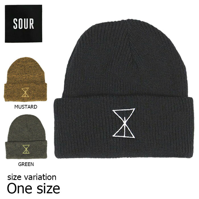 SOUR Beanie サワー ビーニー ニット帽 帽子 BLACK MUSTARD GREEN ストリート