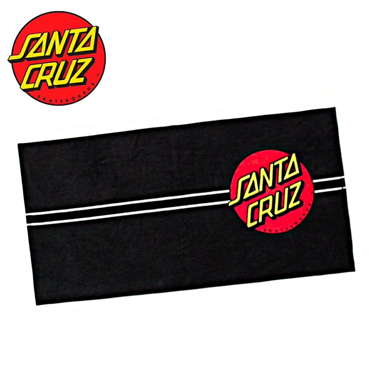 【5の付く日限定★11%OFFクーポン配布中!!】SANTA CRUZ CLASSIC DOT TOWEL BLACK サンタクルーズ ビーチタオル バスタオル プール ビーチ マリンスポーツ サーフィン スケボー スケートボード ストリート