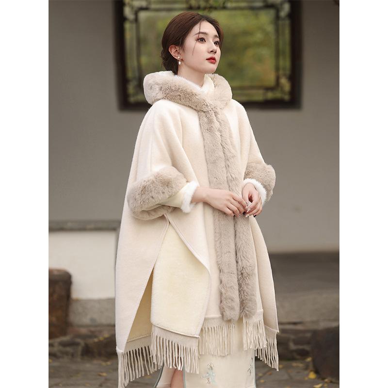 裏ボ レディース 冬 カシミヤタッチ フェイクカシミヤ ポンチョ