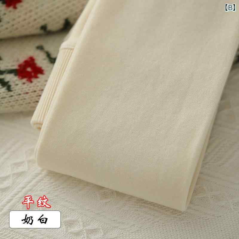 レギンス レディース 高腰 コットン混紡 あったか 厚手 タイツ