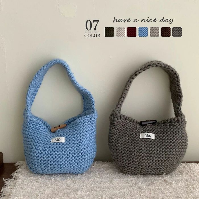 スマホポーチ ニットバッグ 編み地 クロシェ プレゼントおしゃれ