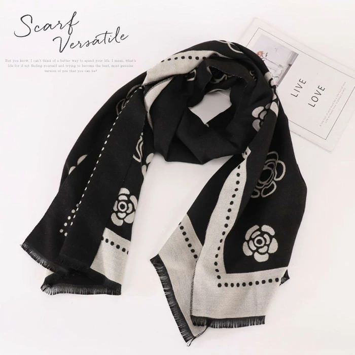 レ ストール マフラー 花柄 秋冬 ファッション 大判 レディース