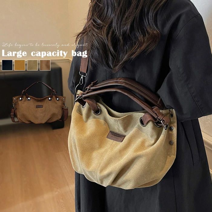 トートバッグ 鞄 2way カバ 布 レディース 大容量 バッグ 韓国風