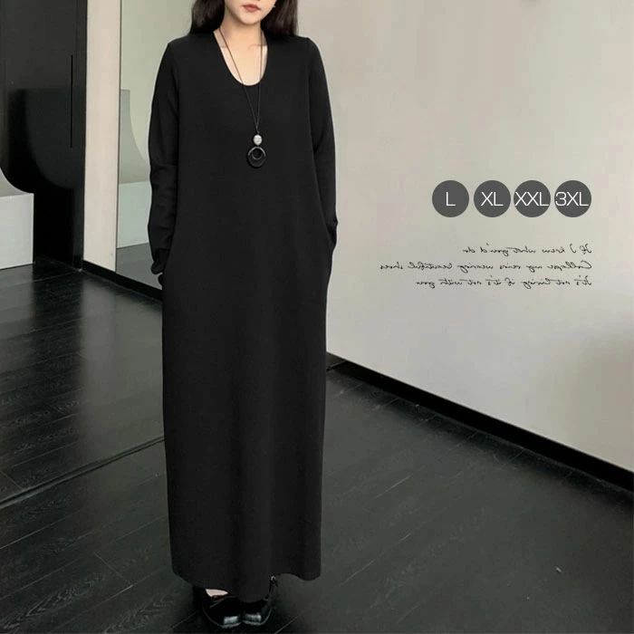 ス レディース ロング丈 きれいめ ワンピース マキシワンピース