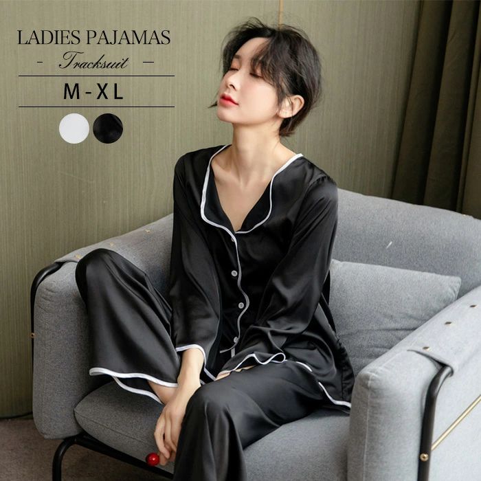 レディース ナイトウエ 春夏秋冬 シルク風パジャマ ルームウェア(4.0)
