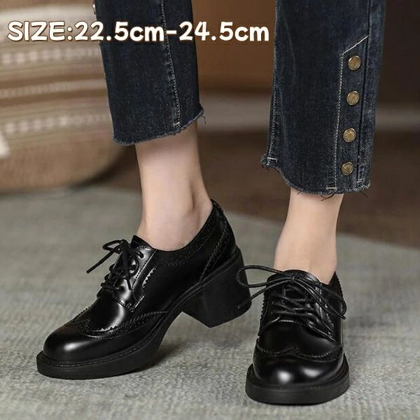 レ 靴 カジュアルシューズ 6cmヒール オックスフォード シューズ