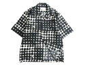 Maison Margiela メゾン マルジェラ イタリア製 Pixel Polka コットンポプリン グラフィック ドット柄 ビッグシルエット 開襟 半袖 シャツ S50DL0455 定10.2万 ブラック 41▲230▼20221t10