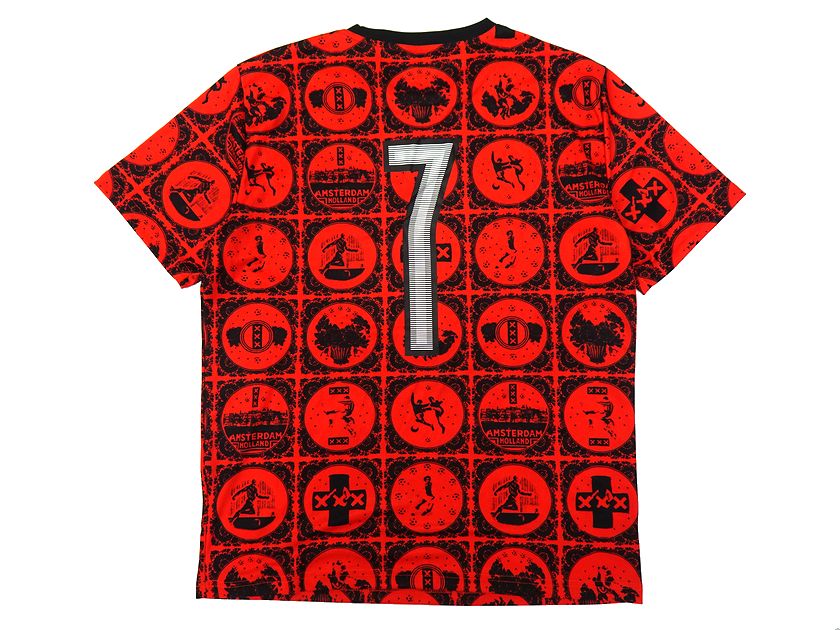 PUMA プーマ CITY PACK AMSTERDAM 総柄 ストレッチ 半袖 Tシャツ ユニフォーム ウエア サッカー フットサル 656696 レッド XL ▲010▼10915r09通販 サッカー 用品 セール