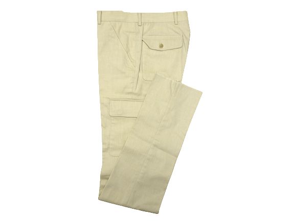 RICHIESTA リキエスタ 日本製 大賀 コットンリネン混 綿麻 ストレッチ ノータック カーゴパンツ 185P2821 ライトベージュ 76▲005▼10927r13