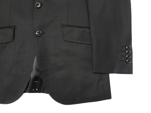 GIVERDYE best selection ジバルディ 日本製 ウール シャドーストライプ 2B ノータック シングルスーツ ジャケット スラックス パンツ 618A6011 ブラック ASS ▲050▼20119r08