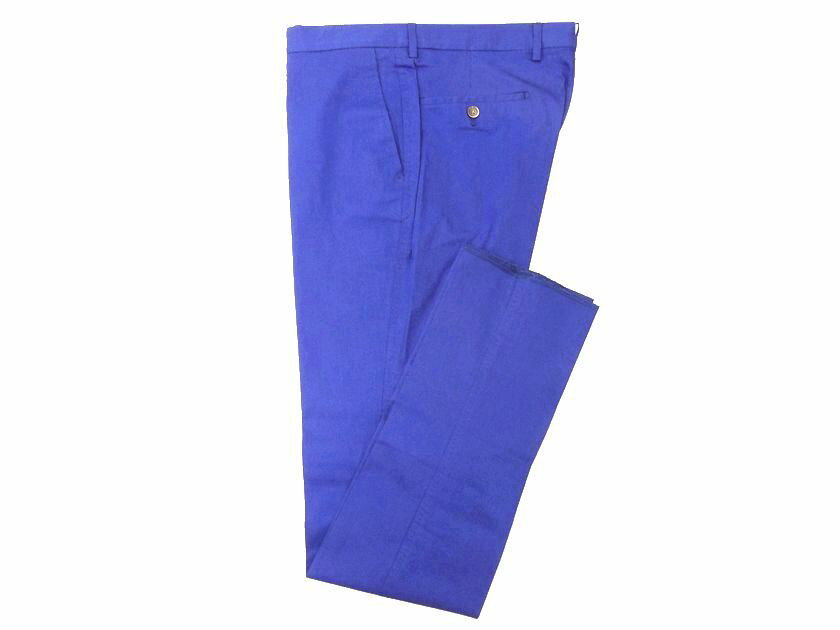 HACKETT LONDON ハケット ロンドン コットン混 ノータック パンツ スラックス HM211671 定2.7万 ブルー..