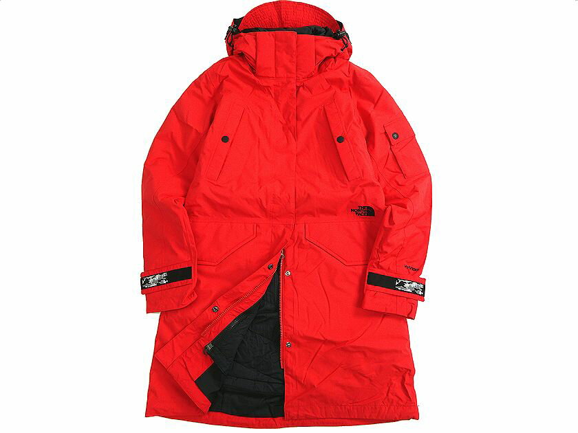 THE NORTH FACE ノースフェイス W'S MONICA JACKET HYVENT Teflon supplex PREMIUM DUCK DOWN 撥水 ダウンライナー付 ナイロン フーデッド ジャケット コート レディース NYJ3LF96 定3.6万 レッド 75(XS) ▲043▼20615k02