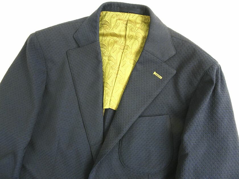 GIVERDYE best selection ジバルディ 日本製 ZIGNONE イタリア製生地使用 織生地 総柄 2B ノータック シングルスーツ ジャケット スラックスパンツ 182A7241 ネイビー AM ▲100▼20621k20