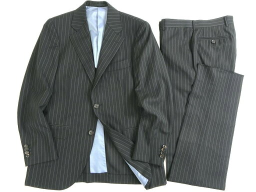 GIVERDYE best selection ジバルディ 日本製 CHARLES CLAYTON SUPER 150'S 英国製生地使用 ウール100% ストライプ 2B ノータック シングルスーツ ジャケット スラックスパンツ 182A7905 ブラック AM ▲100▼20622k04 GIVERDYE best selection ジバルディ 日本製 CHARLES CLAYTON SUPER 150'S 英国製生地使用 ウール100% ストライプ 2B ノータック シングルスーツ ジャケット スラックスパンツ 182A7905 ブラック AM ▲100▼20622k04