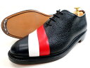 THOM BROWNE トムブラウン イタリア製 17SS グッドイヤーウェルテッド製法 本革 プレーントゥ ホールカット トリコロール レザー ドレスシューズ...