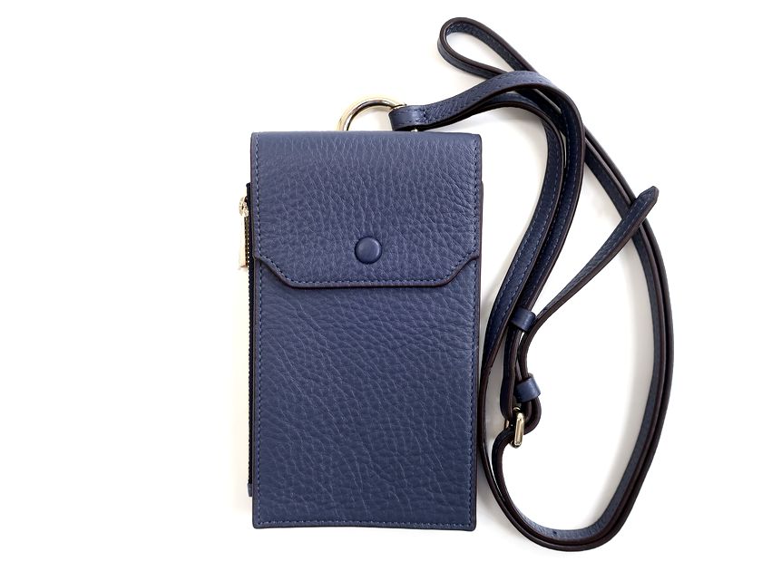 OAD NEW YORK IZZI PHONE CROSSBODY 本革 カードケース 小銭入れ ショルダーストラップ付 スマホケース OAD162 定2.7万 ミッドナイトブルー ▲025▼20712k20