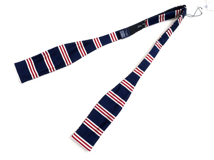 【送料無料 メール便】HACKETT LONDON ハケット ロンドン イタリア製 PREPPY BOW シルク100％ ストライプ柄 蝶ネクタイ ボウタイ HM052134 定1.1万 ネイビー 000▲003▼20831k05