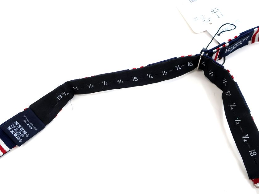 【送料無料 メール便】HACKETT LONDON ハケット ロンドン イタリア製 PREPPY BOW シルク100％ ストライプ柄 蝶ネクタイ ボウタイ HM052134 定1.1万 ネイビー 000▲003▼20831k05