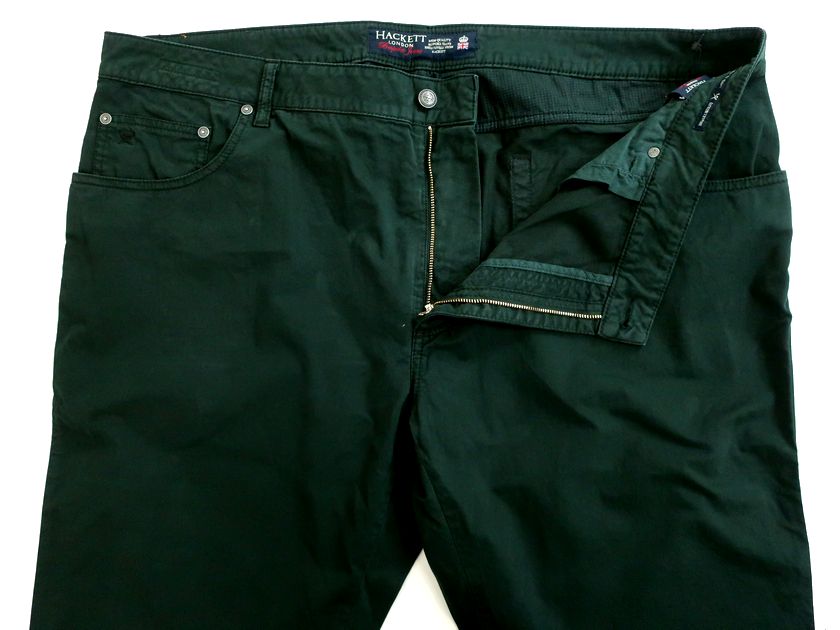 HACKETT LONDON ハケット ロンドン Bespoke Jeans TRINITY TWILL 5PKT ナチュラルストレッチ コットンツイル スラックスパンツ HM210867 定1.8万 フォレストグリーン 40R-01 42R-02 44R-03▲012▼20912k08