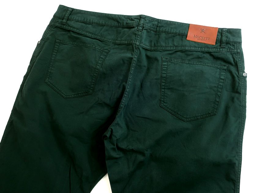 HACKETT LONDON ハケット ロンドン Bespoke Jeans TRINITY TWILL 5PKT ナチュラルストレッチ コットンツイル スラックスパンツ HM210867 定1.8万 フォレストグリーン 40R-01 42R-02 44R-03▲012▼20912k08