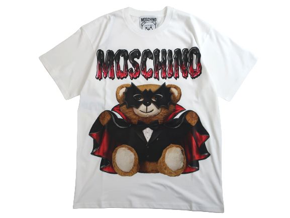 MOSCHINO COUTURE! モスキーノ バットテディベア オーバーシルエット クルーネック 半袖 Tシャツ カットソー A07110540 定5.2万 ホワイト XXS-01 XS-02 S-03 M-04 L-05 XL-06▲062▼20913k03