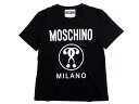 MOSCHINO COUTURE! モスキーノ フロント ロゴプリント 半袖 Tシャツ カットソー レディース A0716 定2.8万 ブラック 36 38 40 42 44▲▼20913k04