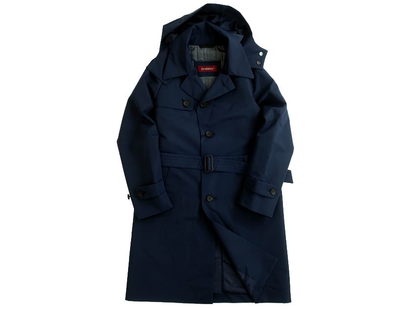 D'URBAN ダーバン 中綿入 ベルト付 フーデッド トレンチコート ビジネスコート 1601450031 定8.2万 ネイビー S▲100▼20914k08