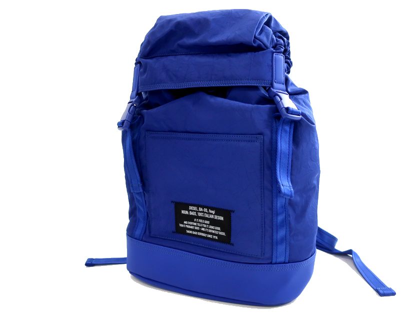 DIESEL ディーゼル F-SUSE BACKPACK クリンクル素材 ラップトップスリーブ バックパック リュックサック デイパック X06625 定2.6万 ブルー▲090▼20929k18