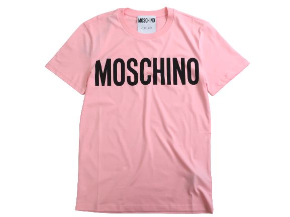 MOSCHINO COUTURE! モスキーノ ロゴプリント 半袖 Tシャツ A0705 定2.6万 ピンク 44-01 46-02 48-03▲031▼20930k09