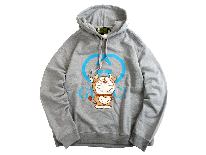 GUCCI × DORAEMON グッチ ドラえもん イタリア製 50周年記念 牛ドラえもん ワッペン ロゴプリント コットンジャージー スウェットパーカー フーディ 646853 定16.5万 グレー L ▲1650▼21101k08のサムネイル