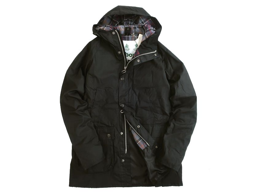 Barbour White Label バブアー ホワイトレーベル HOODED BEDALE SL WAXED COTTON フーデッド ビデイル ワックスドコットン ジャケット MWX1369 定5.7万 ブラック 42 ▲250▼21109k01