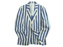MACKINTOSH マッキントッシュ イタリア製 BLUE X WHITE BIG STRP ウール100% ビッグストライプ 2B テーラードジャケット ブレザー GJK-002 定13.2万 ブルー ホワイト 38-01 40-02▲128▼21208k04(4)