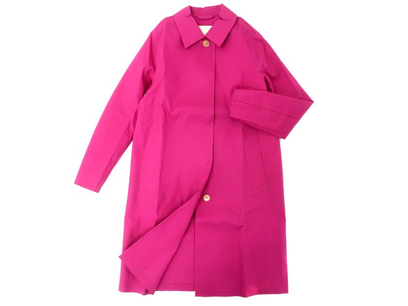 MACKINTOSH マッキントッシュ 英国製 ゴム引き ステンカラーコート レディース LR-020 定14万 マゼンタ 8 ▲050▼21216k15