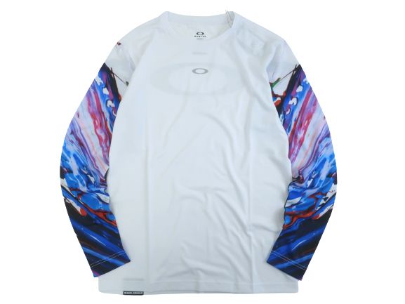 OAKLEY オークリー スカル PERFORMANCE FIT ENHANCE MY QD LS SP TEE Kokoro Collection 東京オリンピック限定モデル 山口歴氏 グラフィックプリント ロングスリーブ Tシャツ カットソー FOA401977 ホワイト S-01 M-02 L-03 XL-04 XXXL-05 ▲009▼21226k04