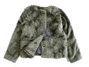 Kaon カオン 日本製 Steiff schulte Mohair100％ ノーカラー ファー ジャケット キッズ レディース KA17-TKKDFC 定4.7万 グレー 150cm ▲030▼30127k07