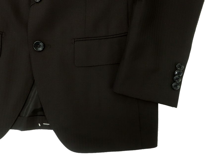 D'URBAN r.a.s.o ダーバン 日本製 ウール モヘヤ シルク混 シャドーストライプ 2B ノータック シングルスーツ ジャケット スラックスパンツ 1008200016 定12.1万 ブラック ダークブラウン A3 ▲100▼30213k09