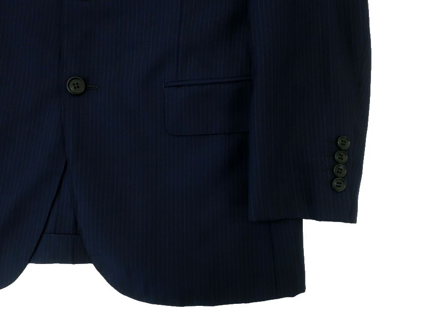 GIVERDYE best selection ジバルディ 日本製 ウール モヘヤ混 ストライプ 2B 1タック シングルスーツ ジャケット スラックスパンツ 805A5012 ネイビー A3▲050▼30217k07
