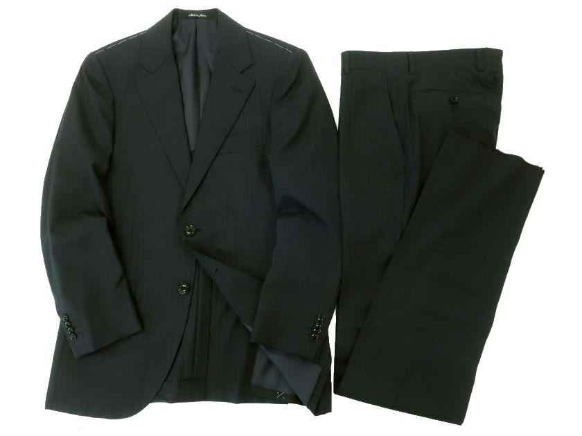 GIVERDYE best selection ジバルディ 日本製 ウール100% シャドーストライプ 2B ノータック シングルスーツ ジャケット スラックスパンツ 615A5016 チャコールグレー AS▲050▼30217k10