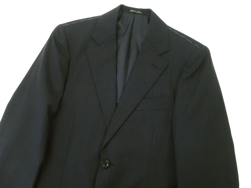 GIVERDYE best selection ジバルディ 日本製 ウール100％ シャドーストライプ 2B ノータック シングルスーツ ジャケット スラックスパンツ 615A5016 チャコールグレー AS▲050▼30217k10