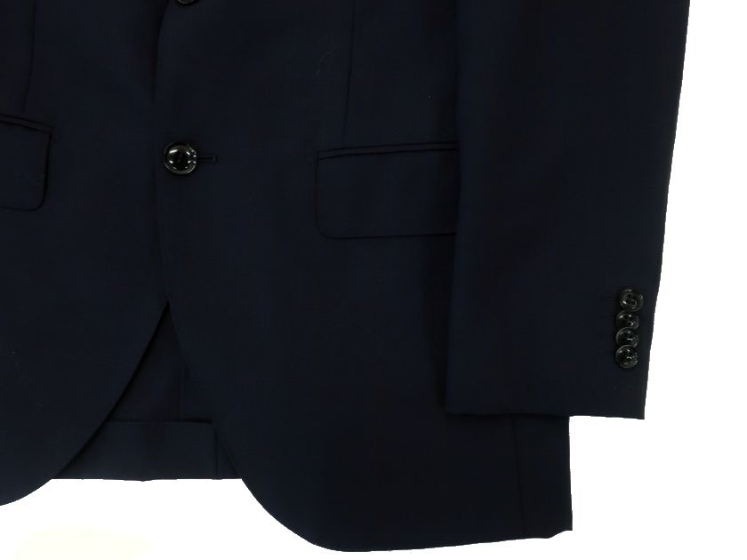 GIVERDYE best selection ジバルディ 日本製 ウール モヘヤ混 チェック柄 2B ノータック シングルスーツ ジャケット スラックスパンツ 615A5026 ネイビー AS ▲050▼30217k14