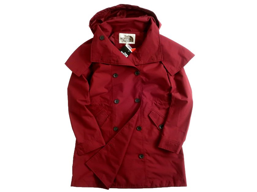 THE NORTH FACE ノースフェイス W'S RAINIER TRENCH COAT HYVENT 耐久撥水加工 ナイロンツイル ダブルブレスト トレンチコート レインウェア レディース NYJ2HG86 定2.7万 バーガンディ 80(XS) ▲043▼30228k15