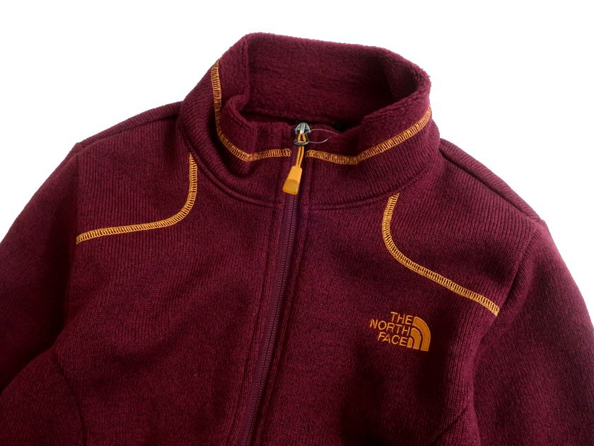 【中古】【新古品・未使用品】THE NORTH FACE ノースフェイス 裏フリースニット 最先端抗菌素材Freshilver フルジップ ニットジャケット ブルゾン レディース NFJ4FG86 定2.1万 ダークレッド 80(XS)▲043▼30302k03
