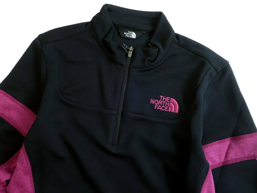 THE NORTH FACE ザ ノースフェイス bluesign 裏地メッシュ 切替 ストレッチ ハーフジップ スタンドネック プルオーバーシャツ カットソー レディース NFT7LG94 ブラック 80(XS)-01 85(S)-02▲022▼30322k09