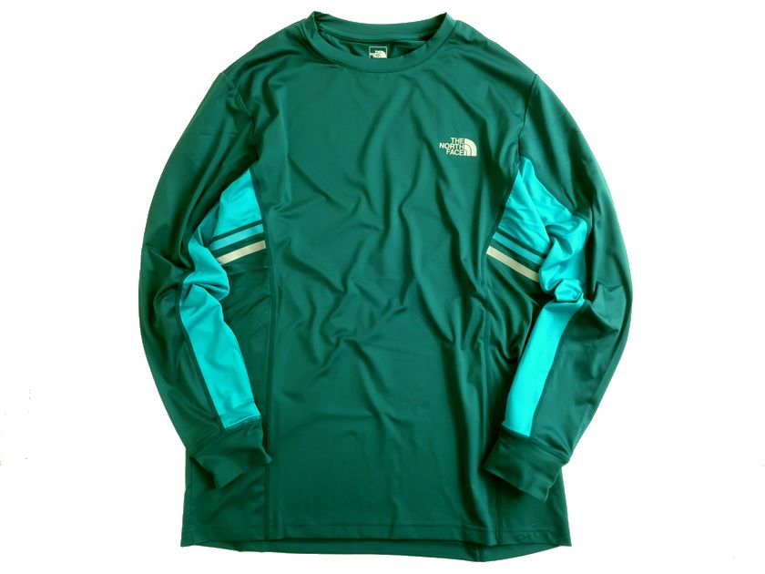 THE NORTH FACE ザ ノースフェイス LYCRA COOLMAX 速乾 ストレッチ クルーネック カットソー ウェア NFT7TG01 グリーン 95(M)▲022▼30322k18